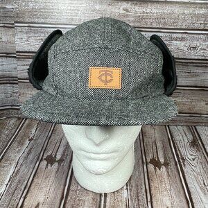 Minnesota Twins Hat Cap Mens SnapBack Gray TC Logo Ear Flaps Baseball MLB Pepsi